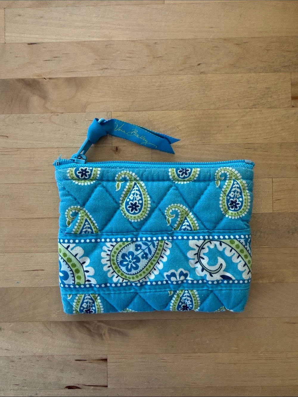 Vera Bradley Retired pattern: Bermuda Blue Paisley Quilted Coin Pouch